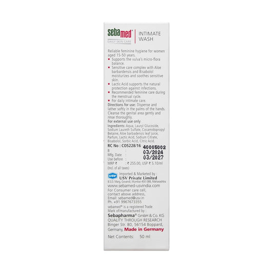 SEBAMED SENSITIVE SKIN INTIMATE WASH 50ML