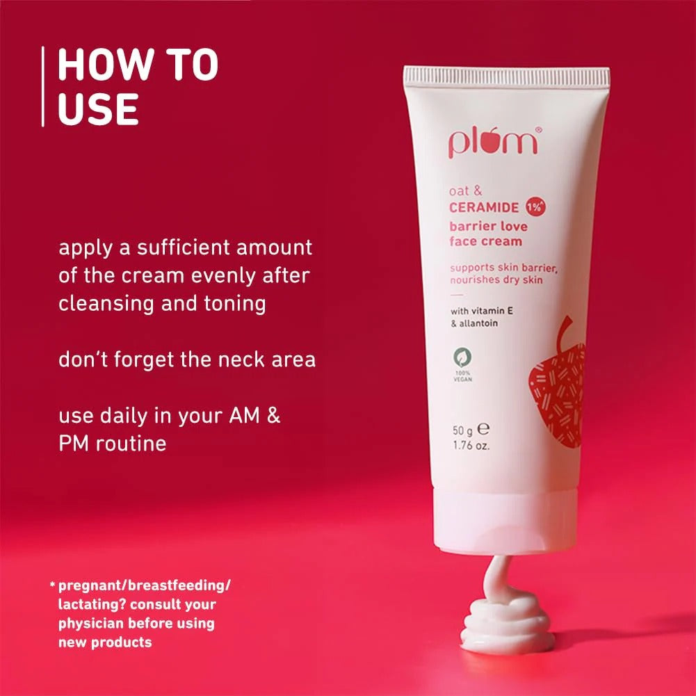 PLUM OAT & 1% CERAMIDE BARRIER LOVE FACE CREAM- 50GM