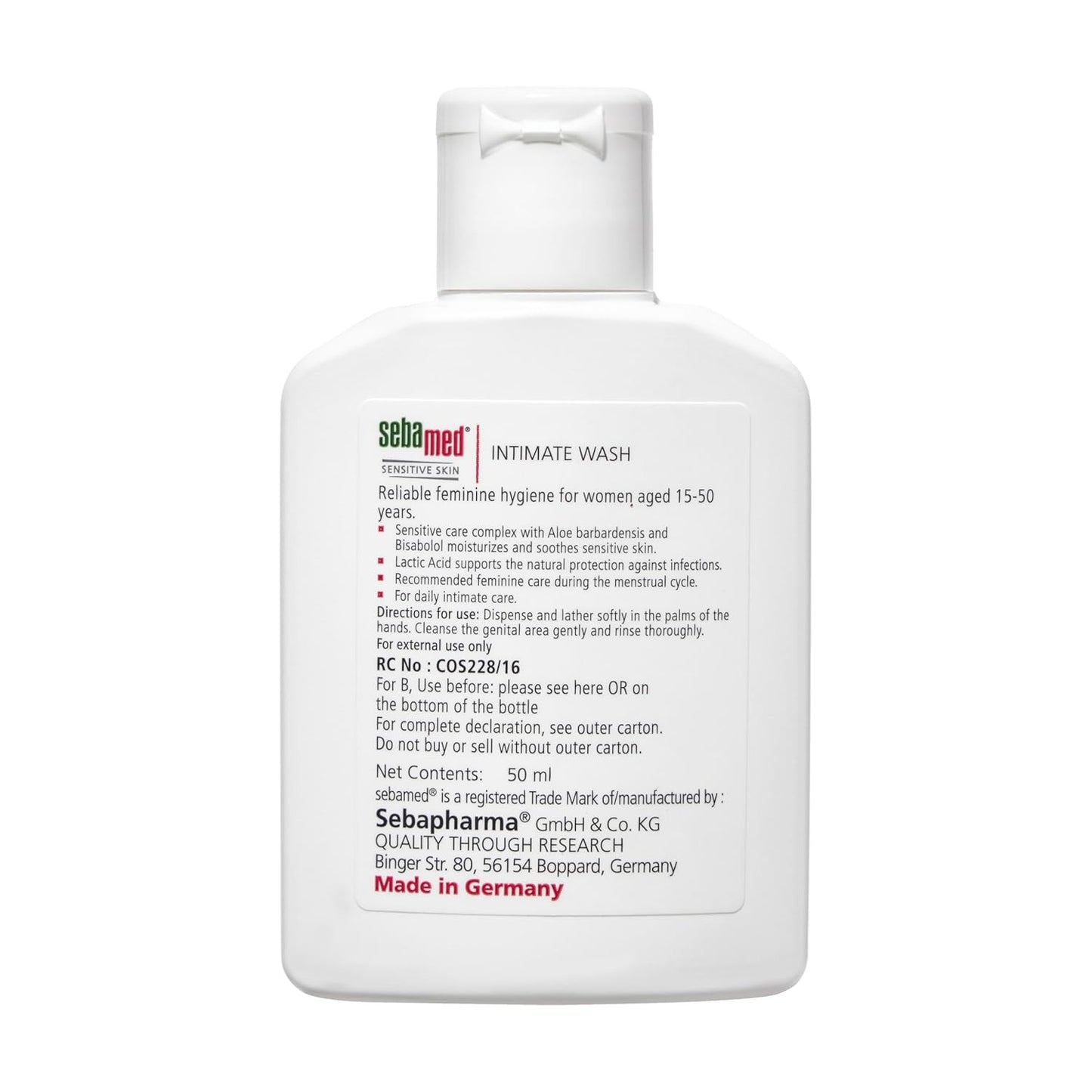 SEBAMED SENSITIVE SKIN INTIMATE WASH 50ML