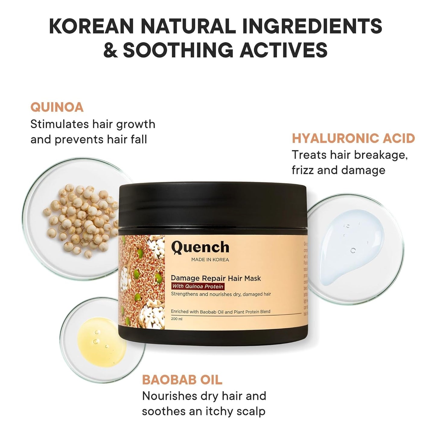 QUENCH DAMAGE REPAIR HAIR MASK 200ML