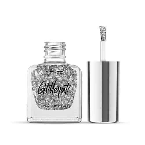 RENEE GLITTER NAIL PAINT-SILVER FLAKE - 10ML