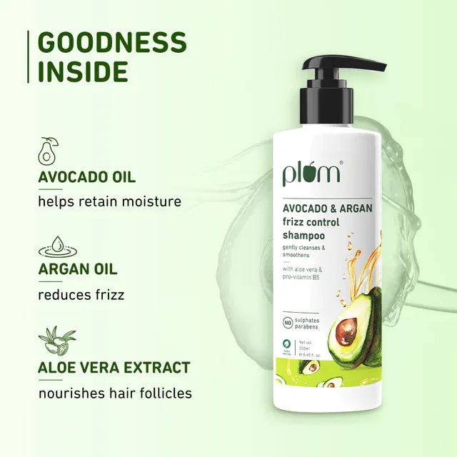 PLUM FRIZZ CONTROL SHAMPOO AVACADO & ARGAN- 250ML