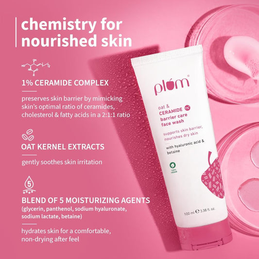 PLUM OAT & CERAMIDE BARRIER CARE FACE WASH 100ML