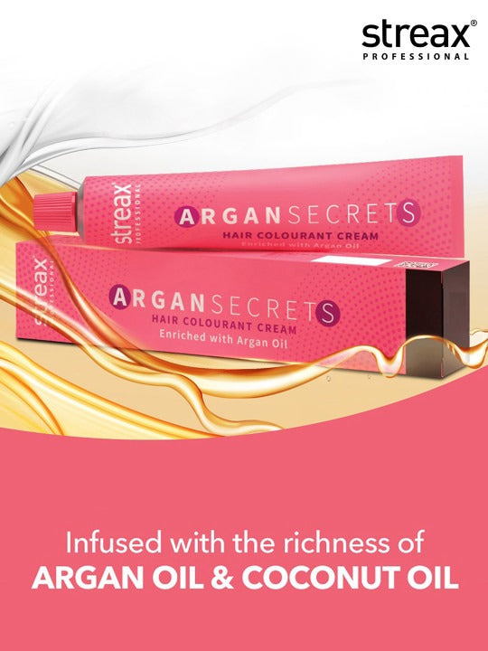 STREAX ARGAN SECRETS HAIR COLOURANT CREAM ENRICHED WITH ARGAN OIL 7.3 GOLDE BLONDE 90GM