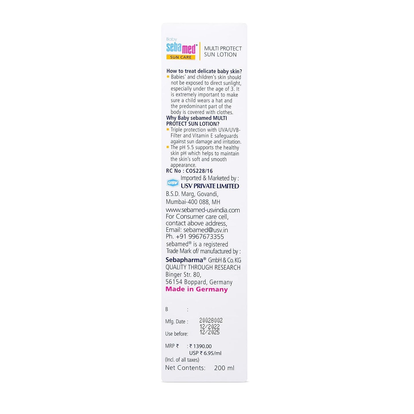 SEBAMED SUNLOTION SPF 50 200 ML