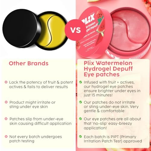 PLIX WATERMELON HYDROGEL DEPUFF EYE PATCHES-60 PCS
