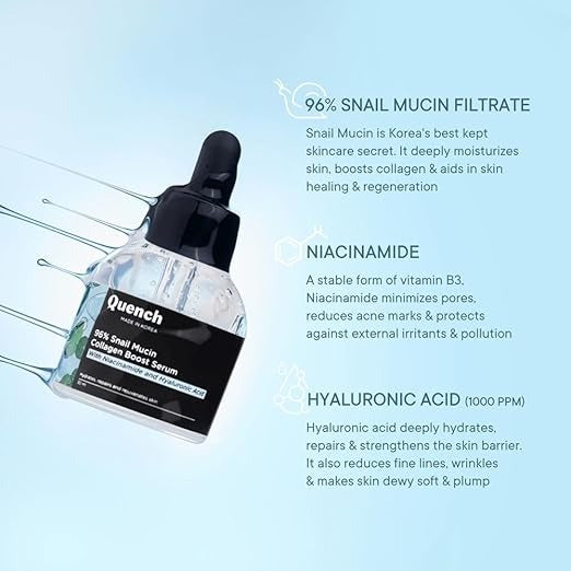 QUENCH 96% SNAIL MUCIN COLLAGEN BOOST SERUM 30 ML