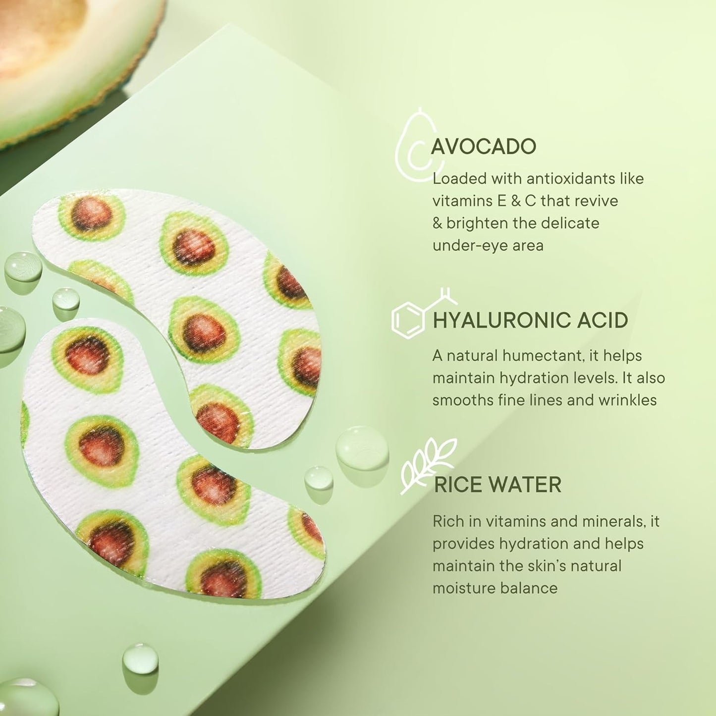 QUENCH BRAVOCADO BRIGHT UNDER EYE HYDOGEL MASK