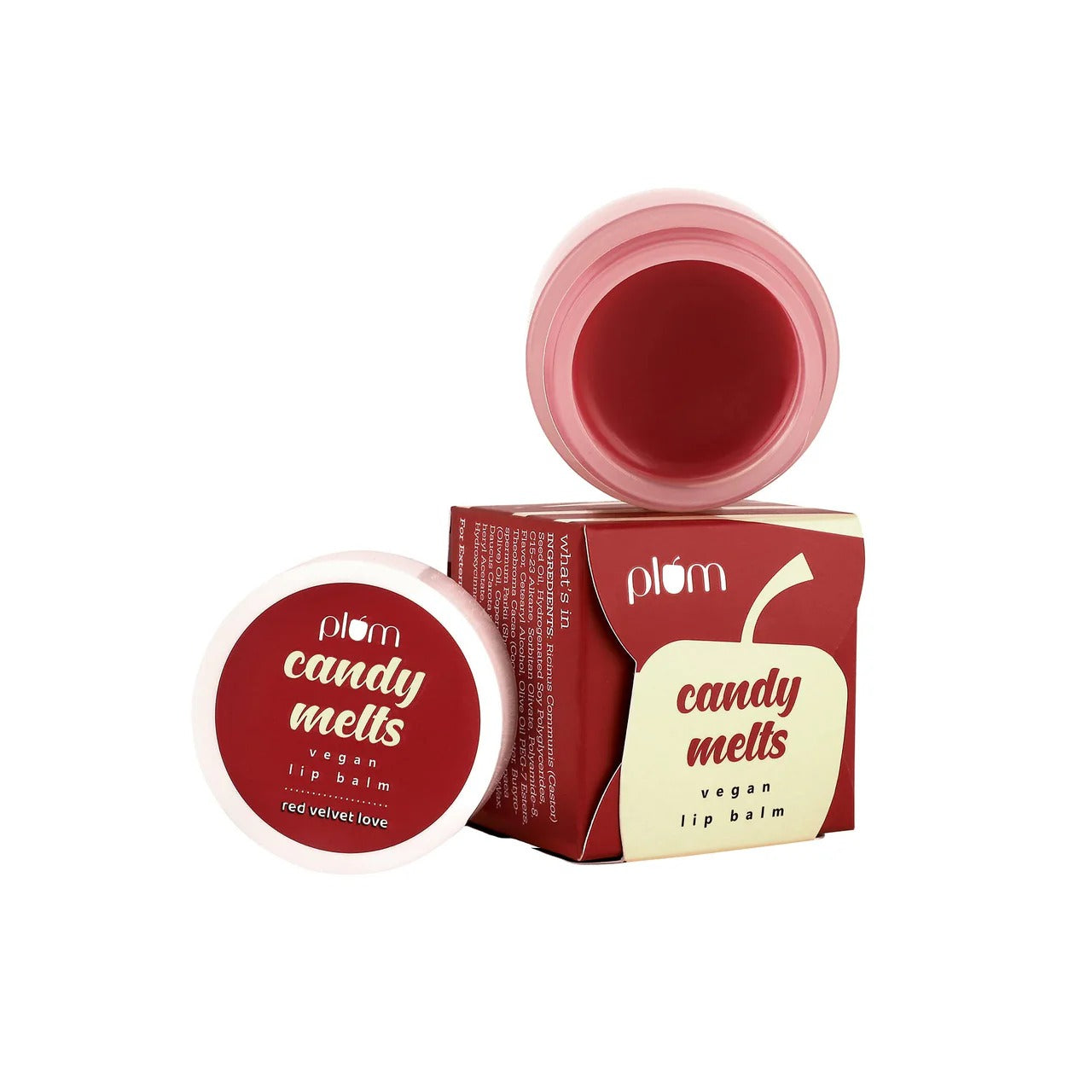 PLUM CANDY MELTS VEGAN LIP BALM RED VELVET LOVE - 12G
