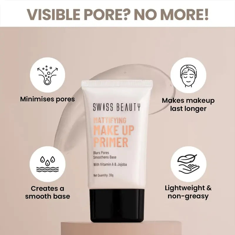 SWISS BEAUTY MAKE UP PRIMER OIL FREE MATTIFYING LONG LASTING BASE 25/ML
