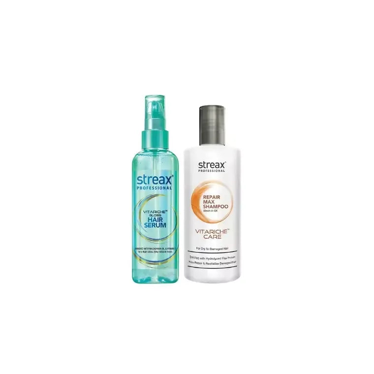 STREAX VITARICHE GLOSS HAIR SERUM- 115 ML -(FREE SHAMPOO)