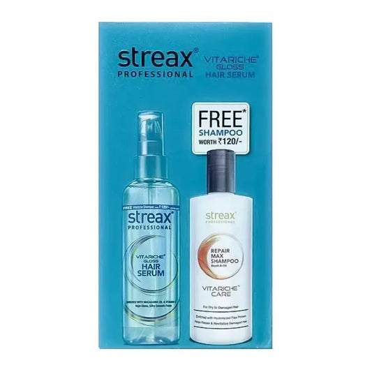 STREAX VITARICHE GLOSS HAIR SERUM- 115 ML -(FREE SHAMPOO)