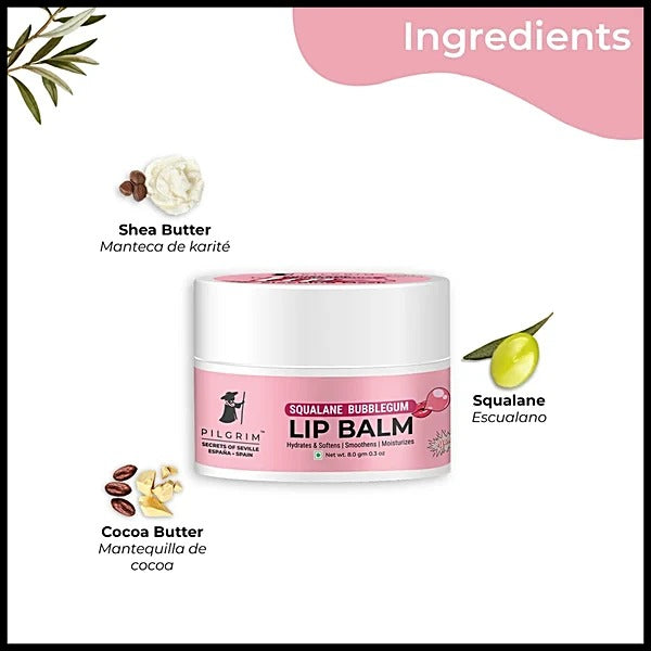 Pilgrim Spanish Squalane Lip Balm Bubblegum- 8 GM