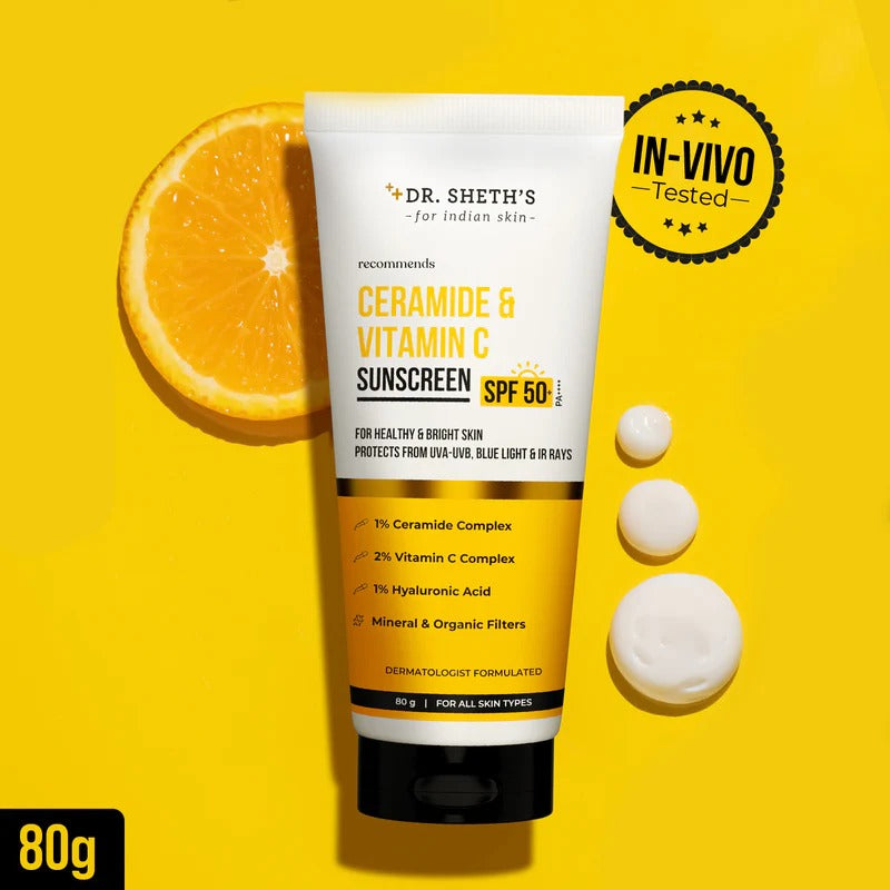 DR.SHETH'S SUNSCREEN CERAMIDE & VITAMIN C SPF 50- 80GM