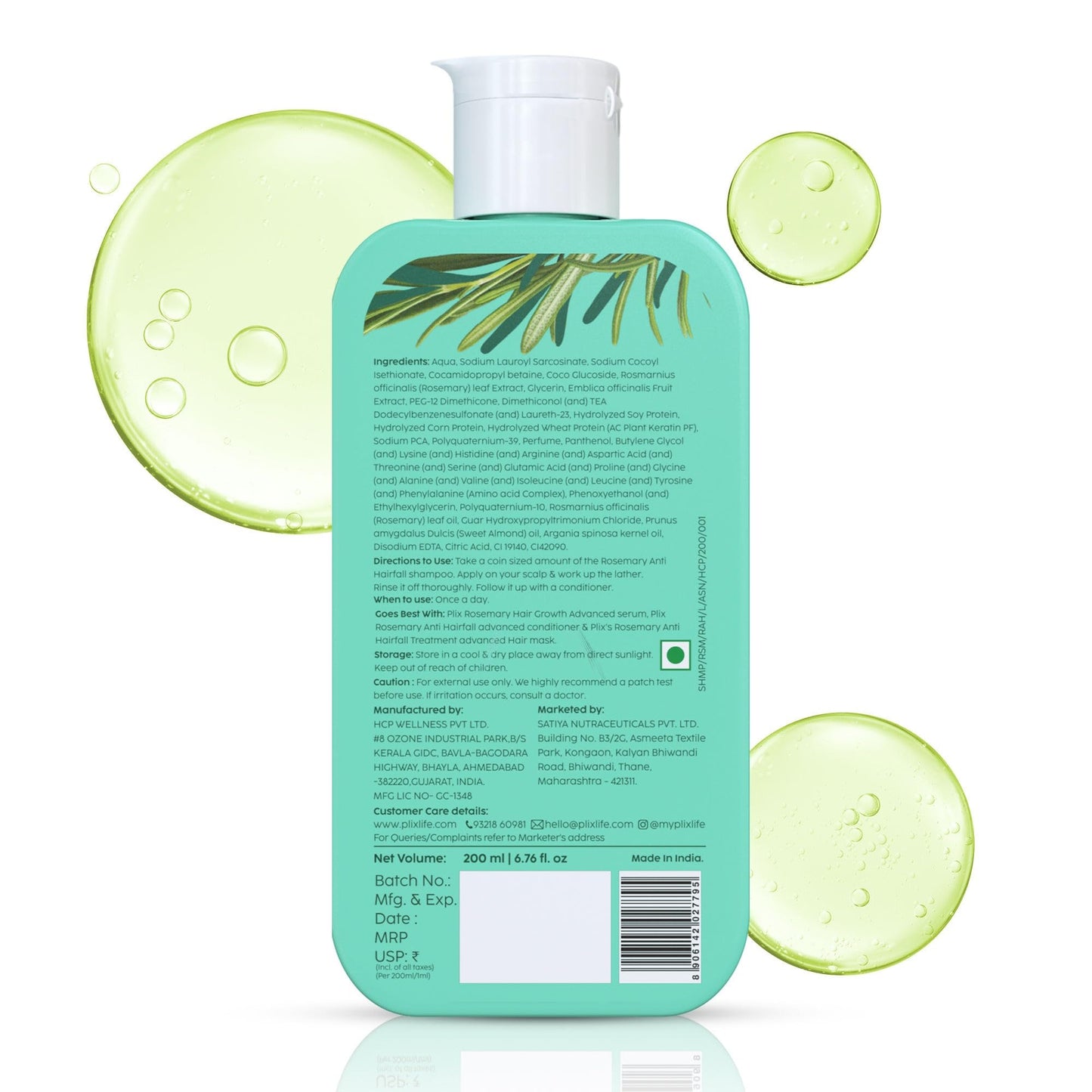 PLIX ROSEMARY ANTI HAIR FALL ADVANCED SHAMPOO 200ML