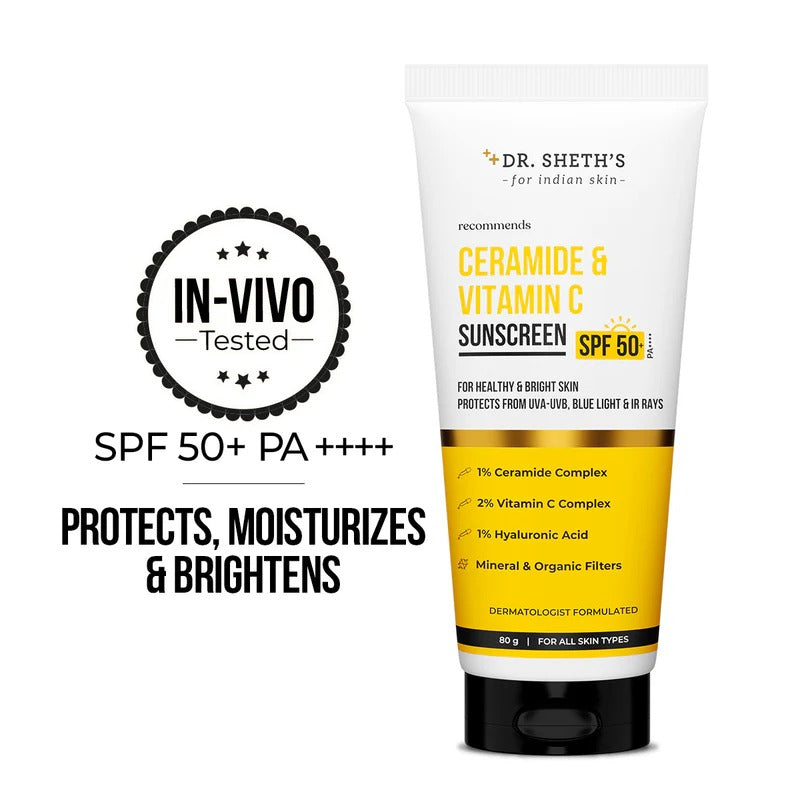 DR.SHETH'S SUNSCREEN CERAMIDE & VITAMIN C SPF 50- 80GM