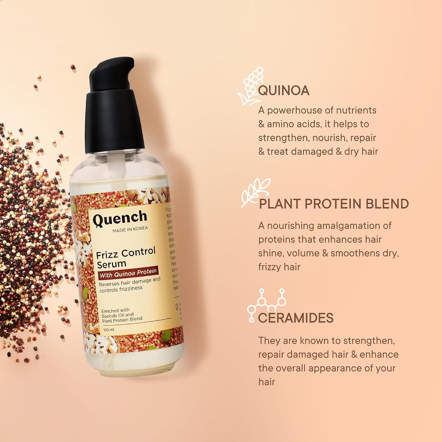QUENCH FRIZZ CONTROL SERUM-100ML