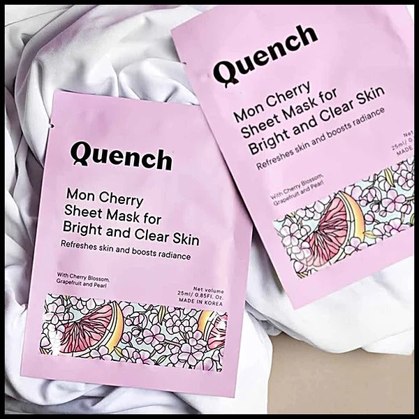 QUENCH MON CHERRY SHEET MASK FOR BRIGHT & CLEAR SKIN 25ML