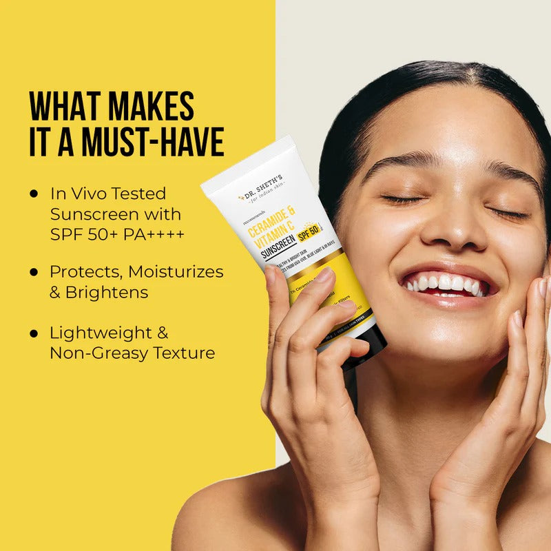 DR.SHETH'S SUNSCREEN CERAMIDE & VITAMIN C SPF 50- 80GM