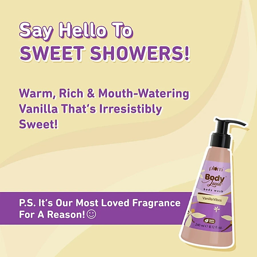 PLUM BODY LOVIN' BODY WASH- VANILLA VIBES - 100ML