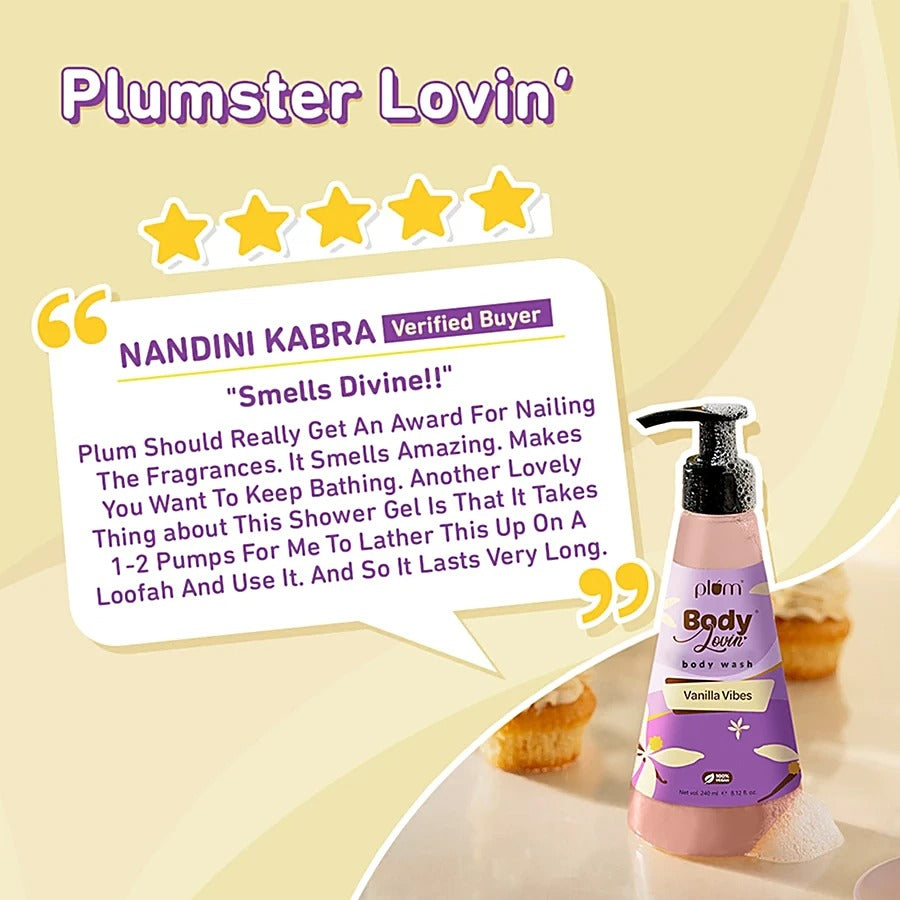 PLUM BODY LOVIN' BODY WASH- VANILLA VIBES - 100ML