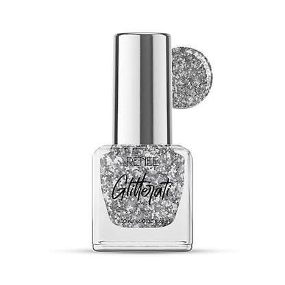 RENEE GLITTER NAIL PAINT-SILVER FLAKE - 10ML