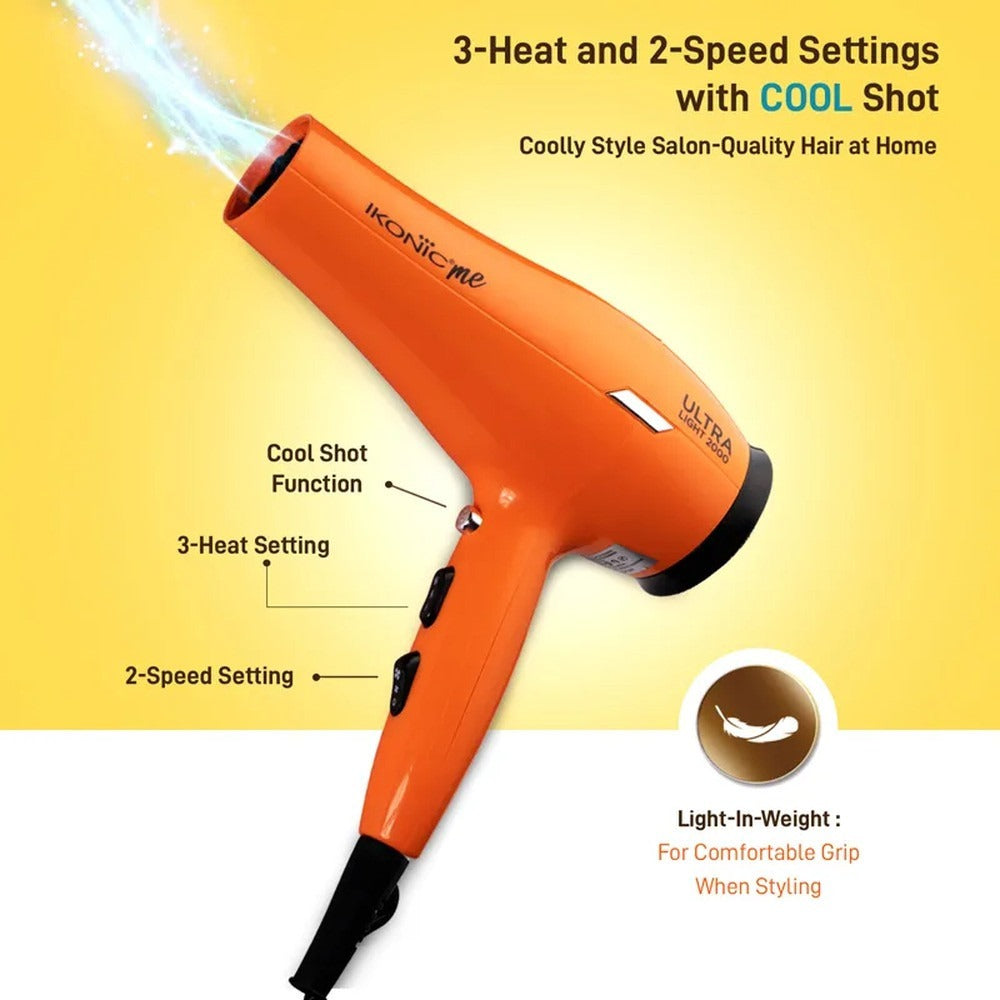 Ikonic Ultra Light Hair Dryer 2000 - Orange - Hair Dryer