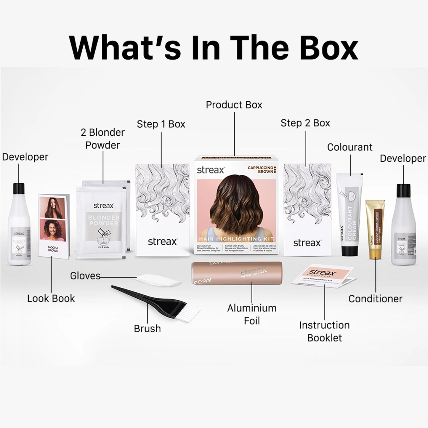 STREAX HAIR HIGHLIGHTING KIT CAPPUCCINO BROWN- BIG 180 GM