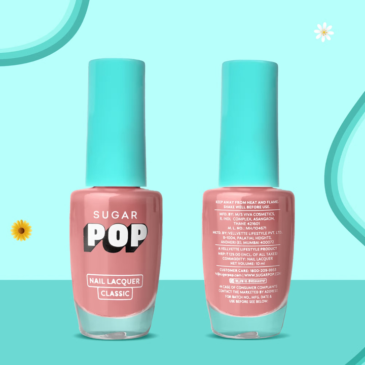 SUGAR POP Glossy Finish Nail Lacquer 37 Coral Crush - 10 Ml